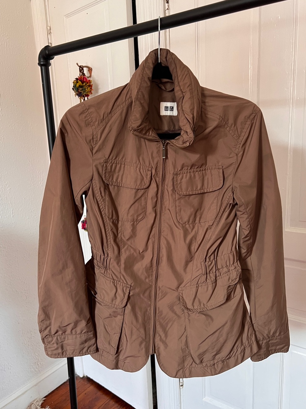 UNIQLO Ultra Light Utility Zip Jacket in Brown